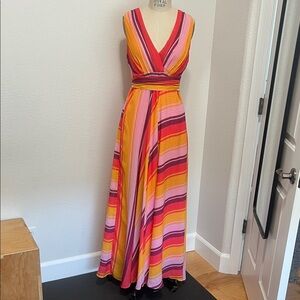 Multicolor Striped Maxi Dress